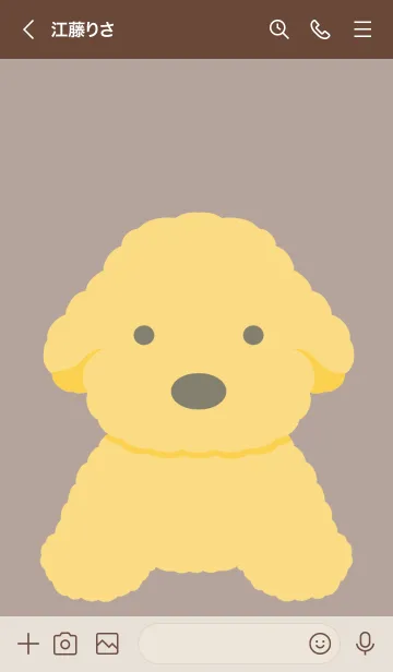 [LINE着せ替え] シンプルなトイプードル ブラウンの画像3