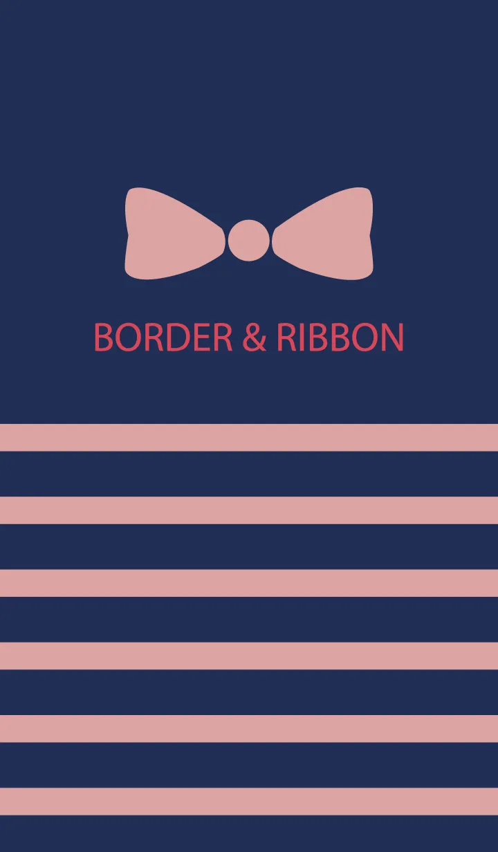 [LINE着せ替え] BORDER & PINKRIBBON -Navy 5-の画像1