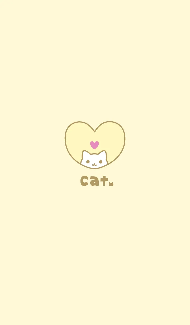 [LINE着せ替え] ねこハート[イエロー]の画像1