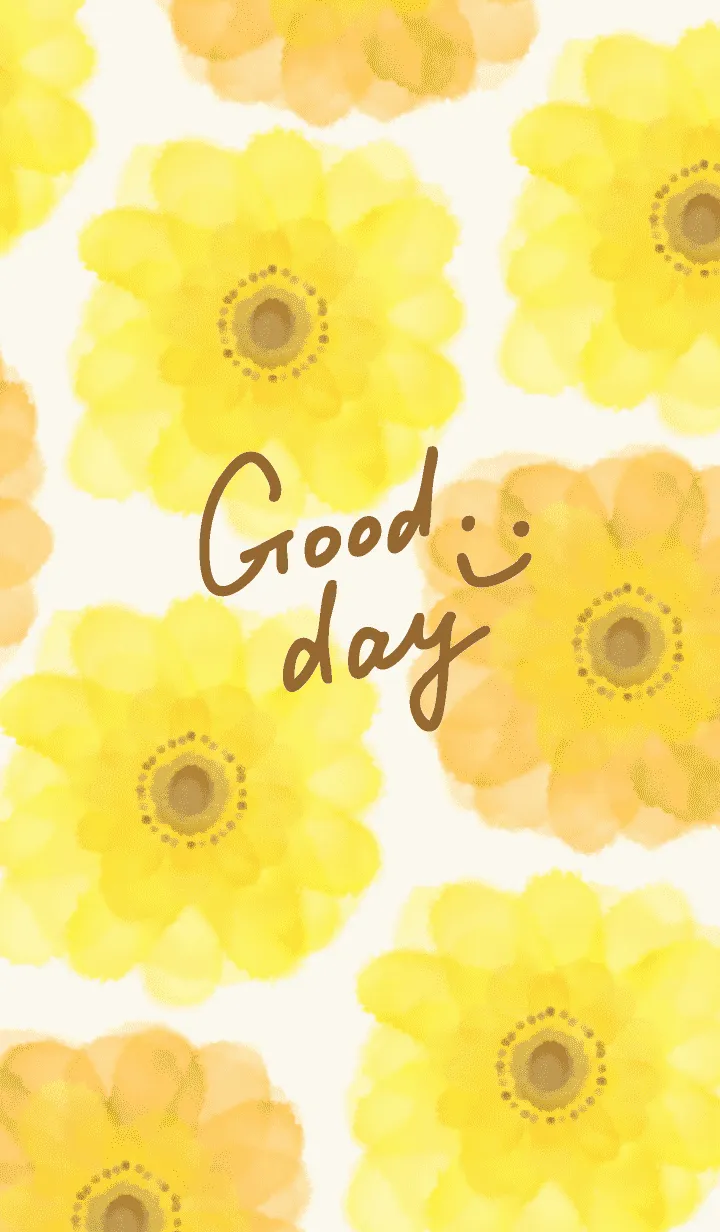 [LINE着せ替え] 水彩黄お花*スマイル29の画像1