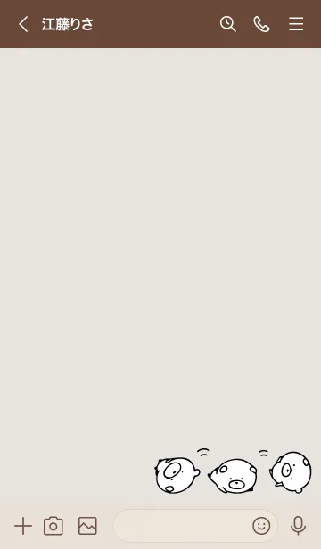 [LINE着せ替え] ブラウン : モノクロのぽんこつ3の画像3