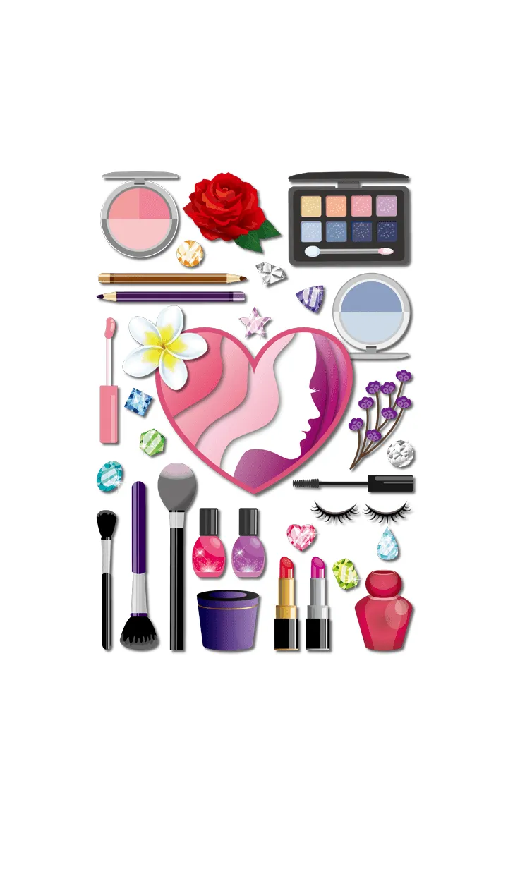 [LINE着せ替え] ラブ♥メイクアップの画像1