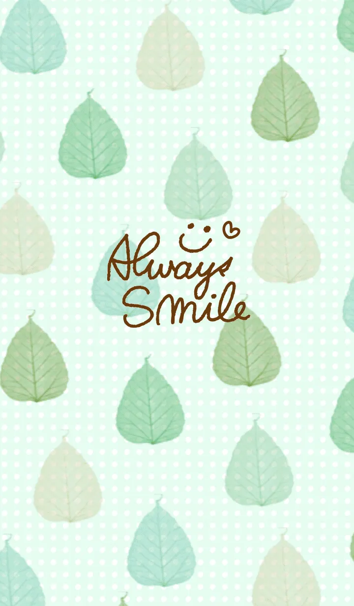 [LINE着せ替え] 緑色系葉っぱスマイル3の画像1