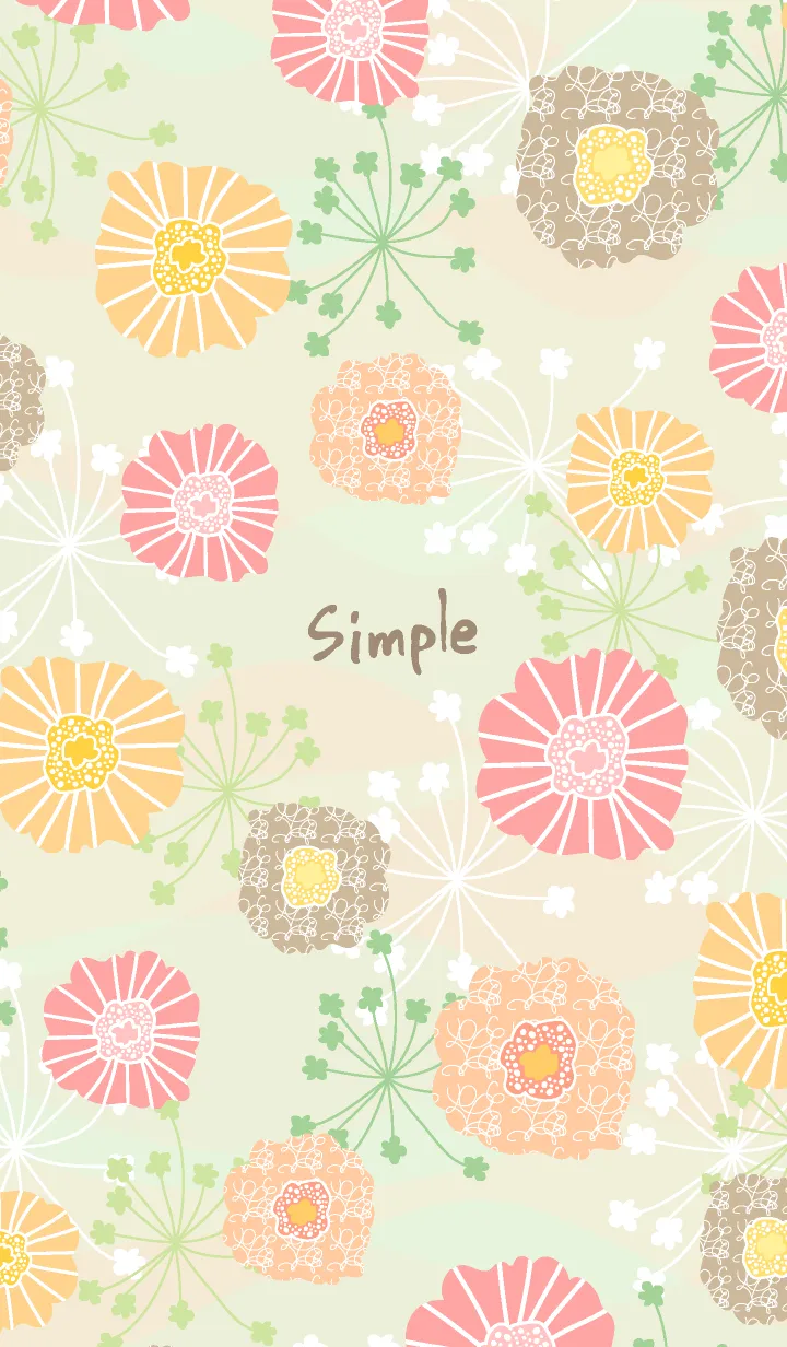 [LINE着せ替え] 北欧風 暖色系お花25の画像1