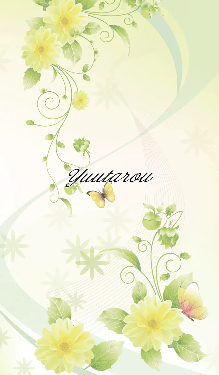 [LINE着せ替え] ゆうたろう用 Butterflies and flowersの画像1
