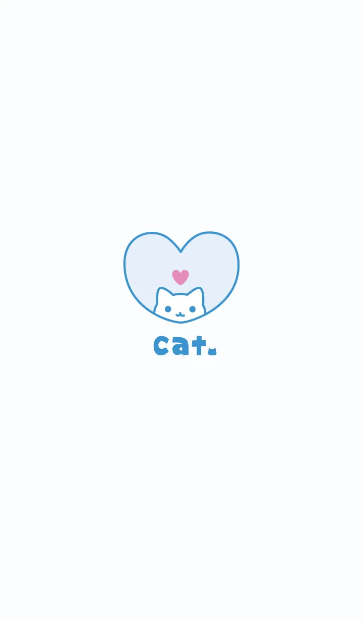 [LINE着せ替え] ねこハート[ブルー]の画像1