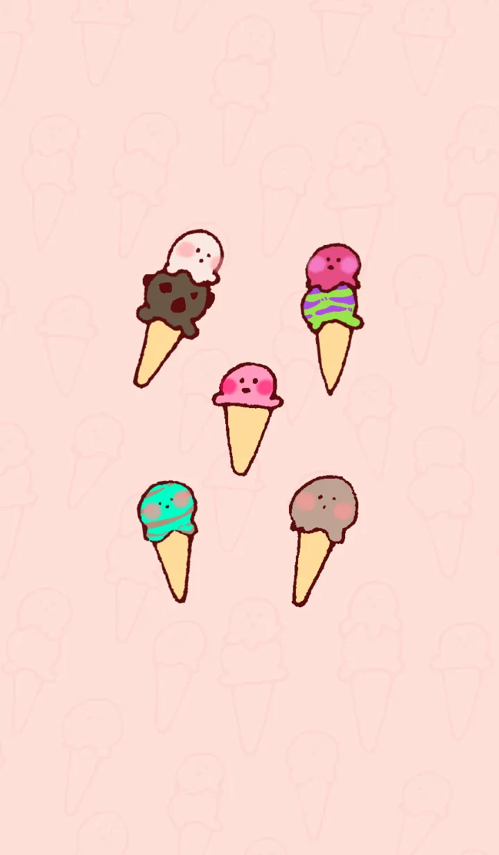 [LINE着せ替え] シンプルならくがきアイスクリームの画像1