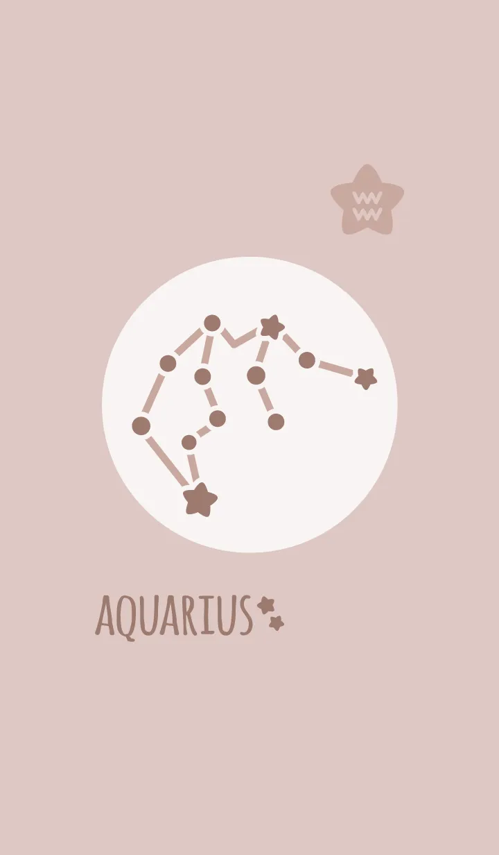 [LINE着せ替え] 星座占い幸運 水瓶座'ブラウン'の画像1