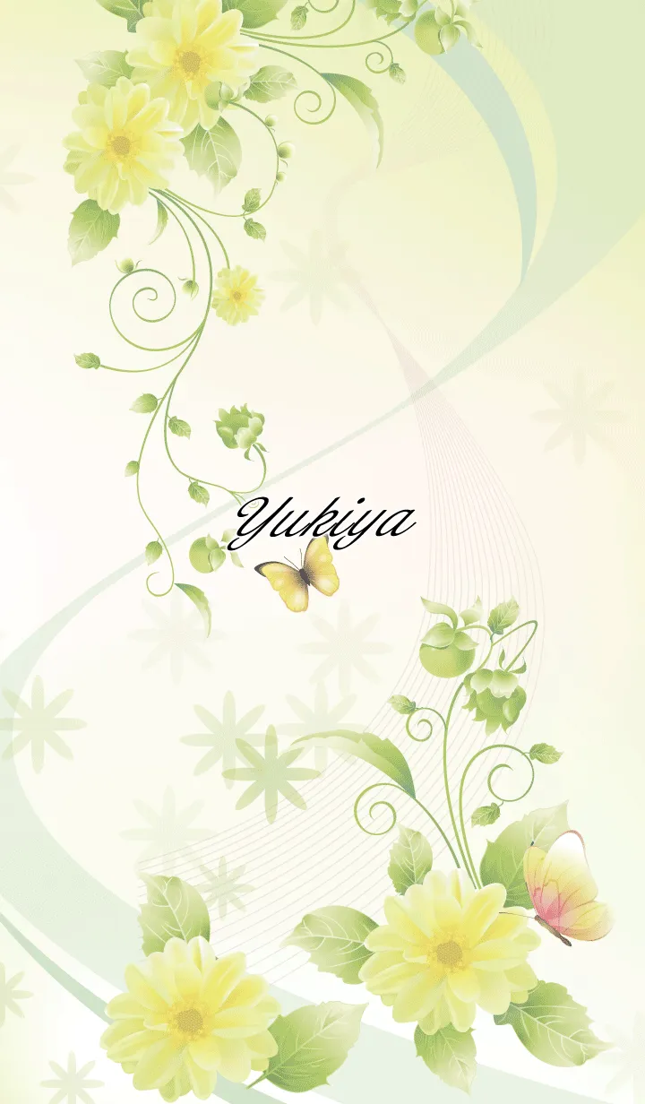 [LINE着せ替え] ゆきや用 Butterflies and flowersの画像1