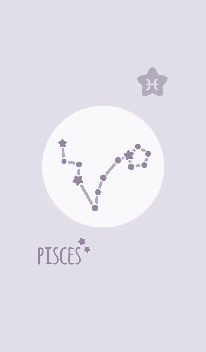[LINE着せ替え] 星座占い幸運 魚座'パープル'の画像1