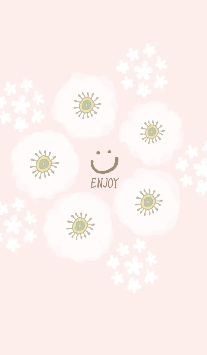 [LINE着せ替え] 白い花と小花の輪10の画像1