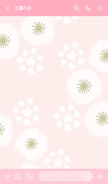 [LINE着せ替え] 白い花と小花の輪10の画像3