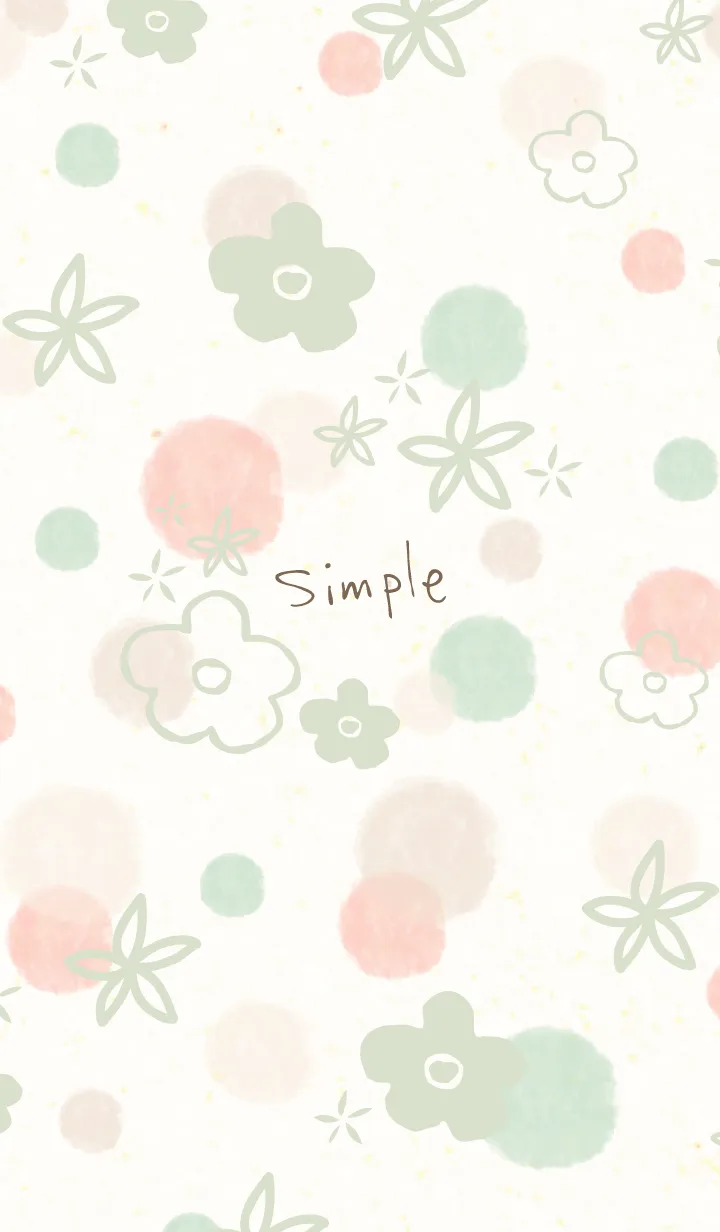 [LINE着せ替え] シンプル 水彩 丸 お花13の画像1