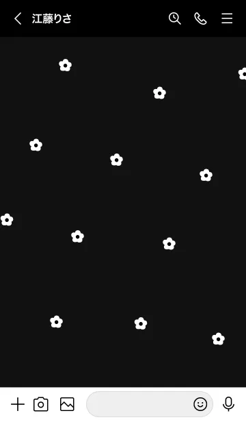 [LINE着せ替え] flower pattern #blackの画像3