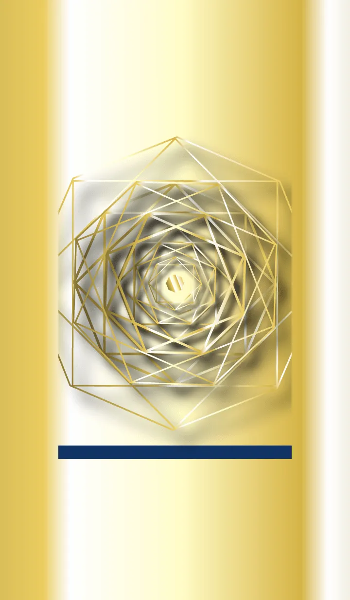 [LINE着せ替え] ベージュとネイビー: 風水ゴールドの八角形の画像1