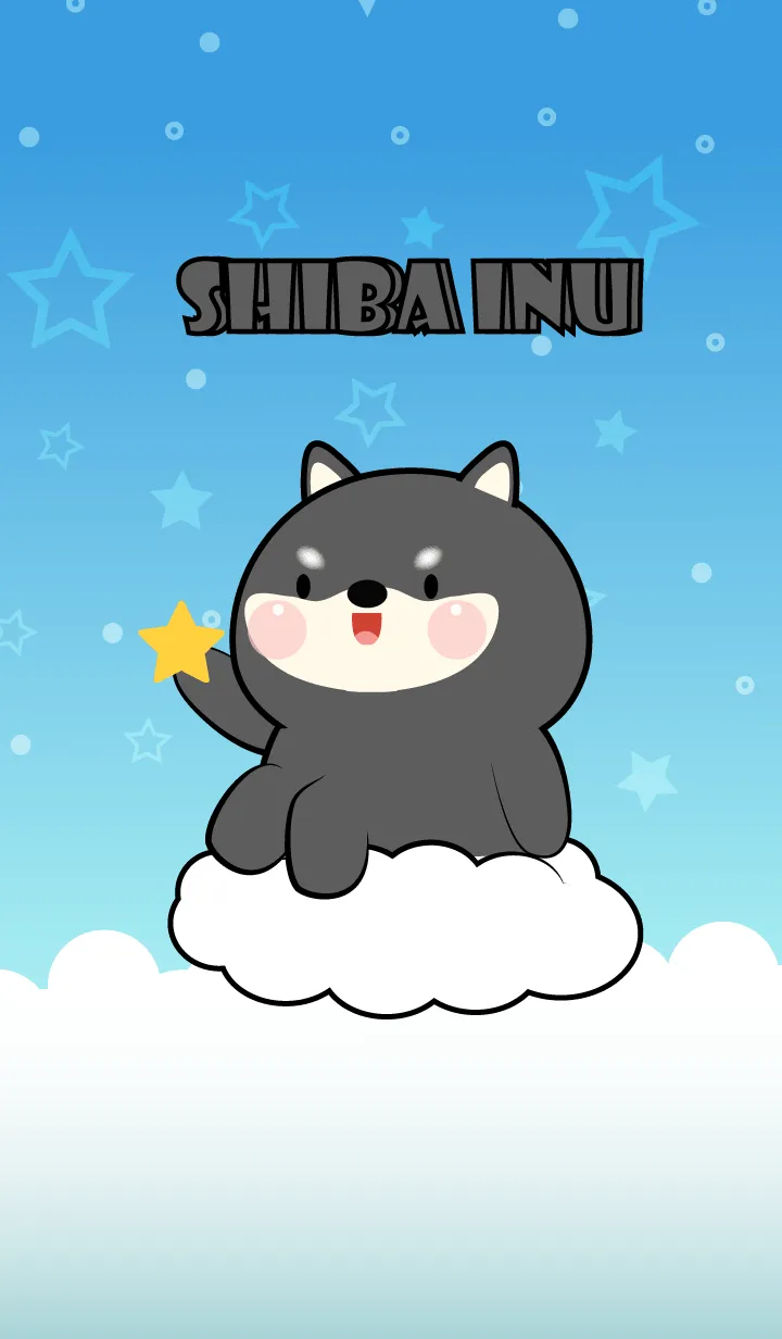 [LINE着せ替え] Black Shiba Inu  In Blue Sky Theme (JP)の画像1