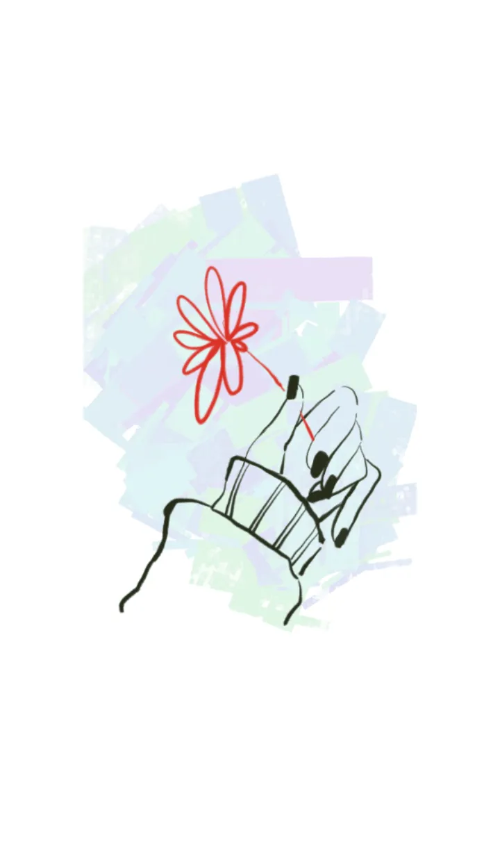 [LINE着せ替え] 花を持つ手の画像1
