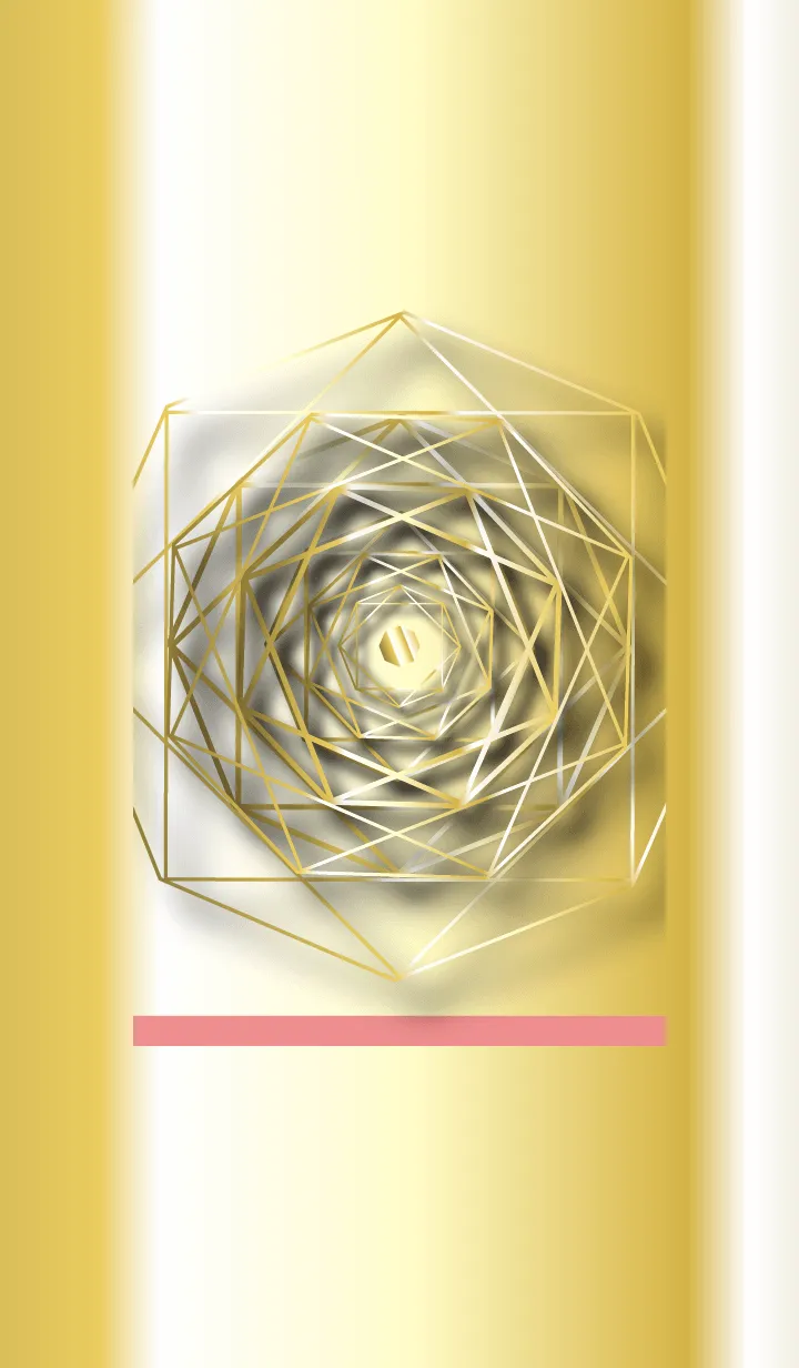 [LINE着せ替え] ベージュとピンク : 風水ゴールドの八角形の画像1