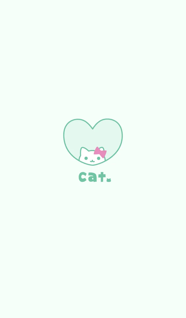 [LINE着せ替え] ねこリボン[グリーン]の画像1