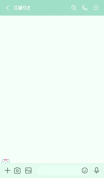 [LINE着せ替え] ねこリボン[グリーン]の画像3