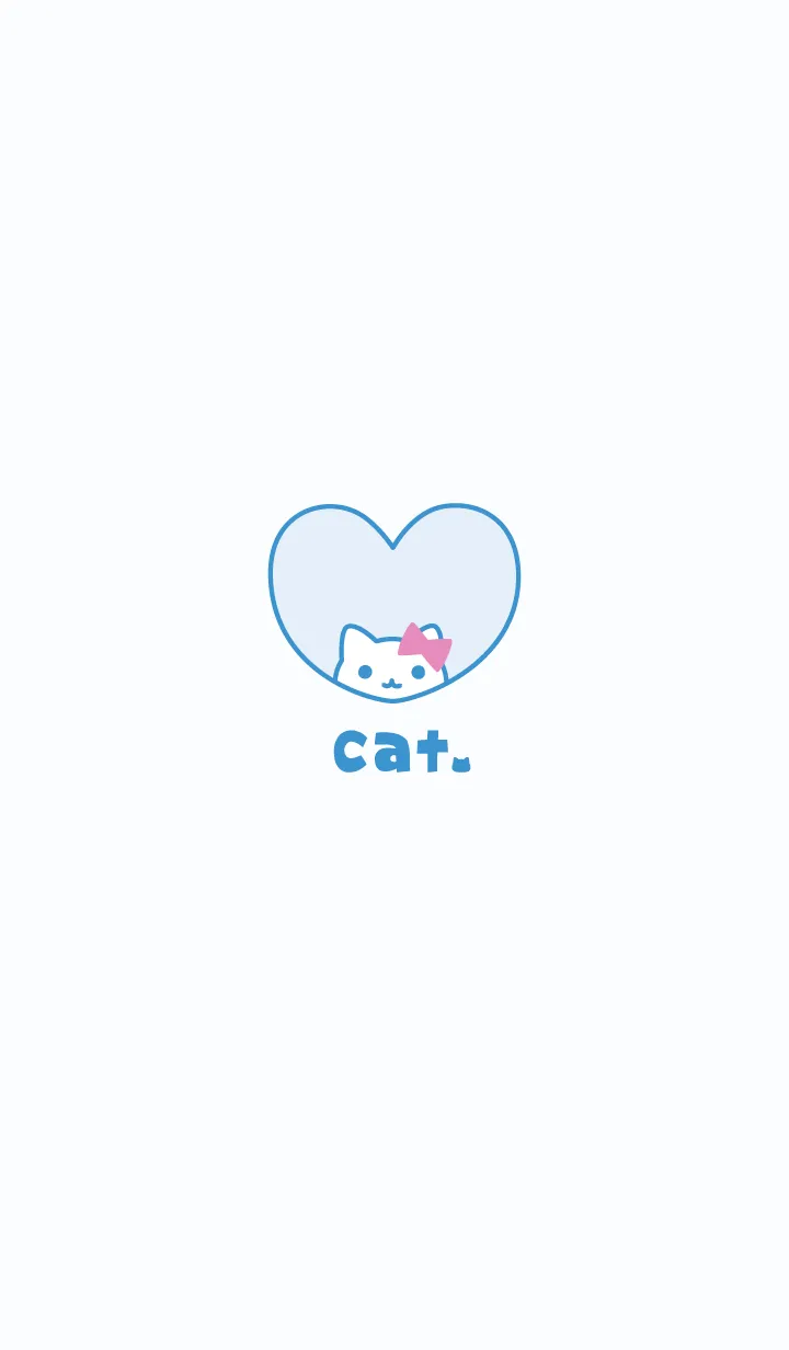 [LINE着せ替え] ねこリボン[ブルー]の画像1