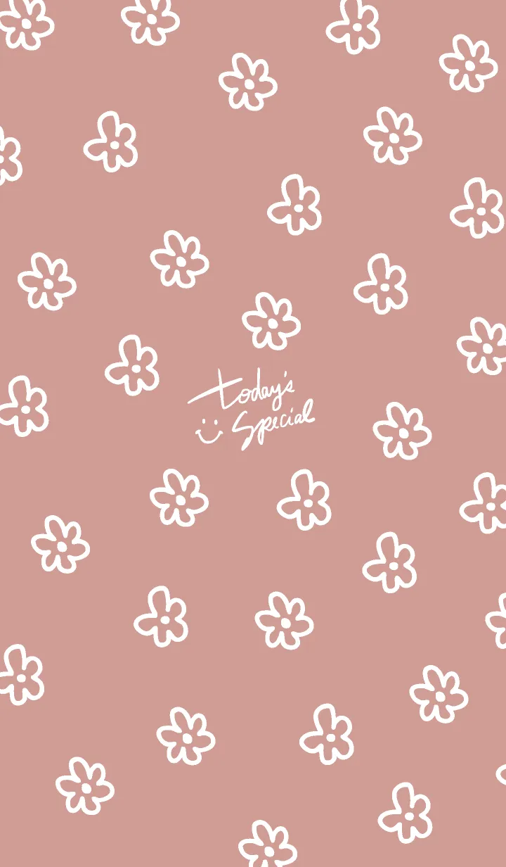 [LINE着せ替え] 白いお花 くすみピンク2の画像1