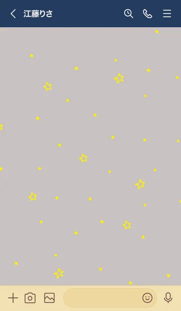 [LINE着せ替え] 夜星と月スマイル グレー3の画像3