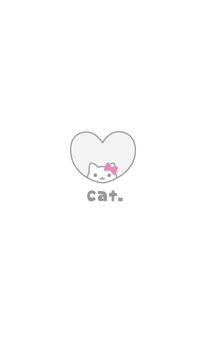 [LINE着せ替え] ねこリボン[ホワイト]の画像1