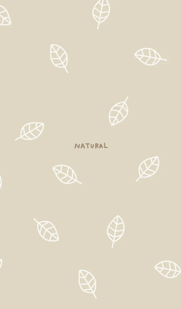 [LINE着せ替え] 白い葉っぱ ベージュの画像1