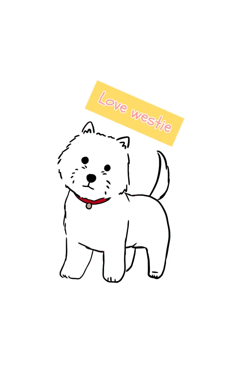 白いわんちゃんウエスティのLINE着せ替え