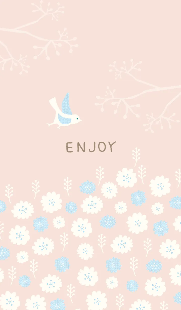 [LINE着せ替え] 北欧風 鳥と花23の画像1