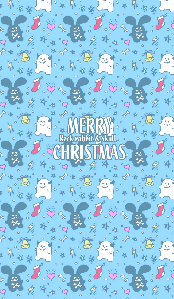 [LINE着せ替え] ロックなウサギとドクロ♥️クリスマス！の画像1