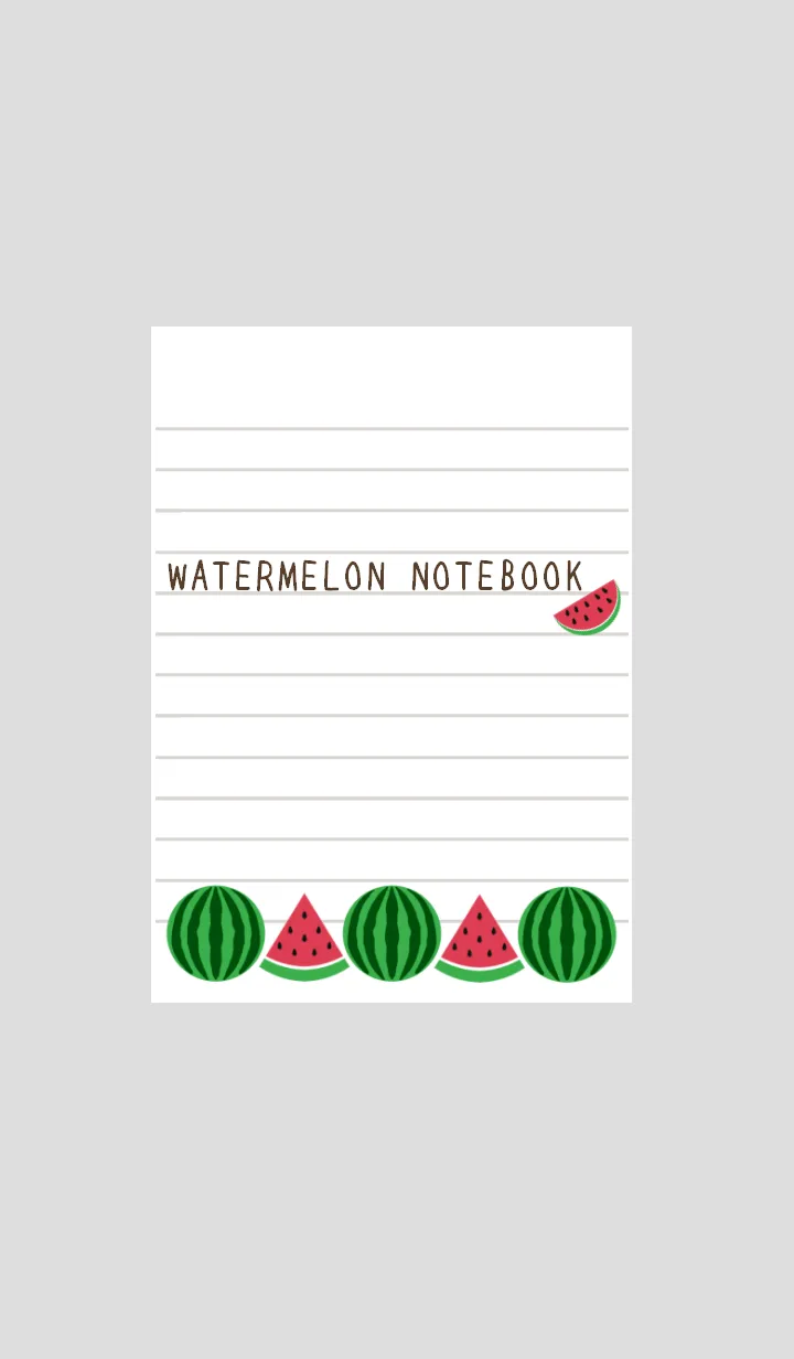 [LINE着せ替え] スイカのノートの着せかえ/グレイの画像1