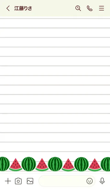 [LINE着せ替え] スイカのノートの着せかえ/リーフグリーンの画像3