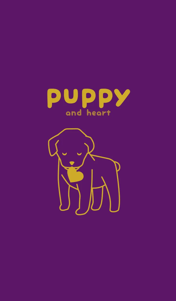 [LINE着せ替え] 子犬とハート Plumpの画像1