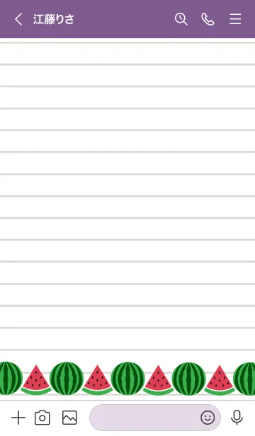 [LINE着せ替え] スイカのノート/ディープパープルの画像3
