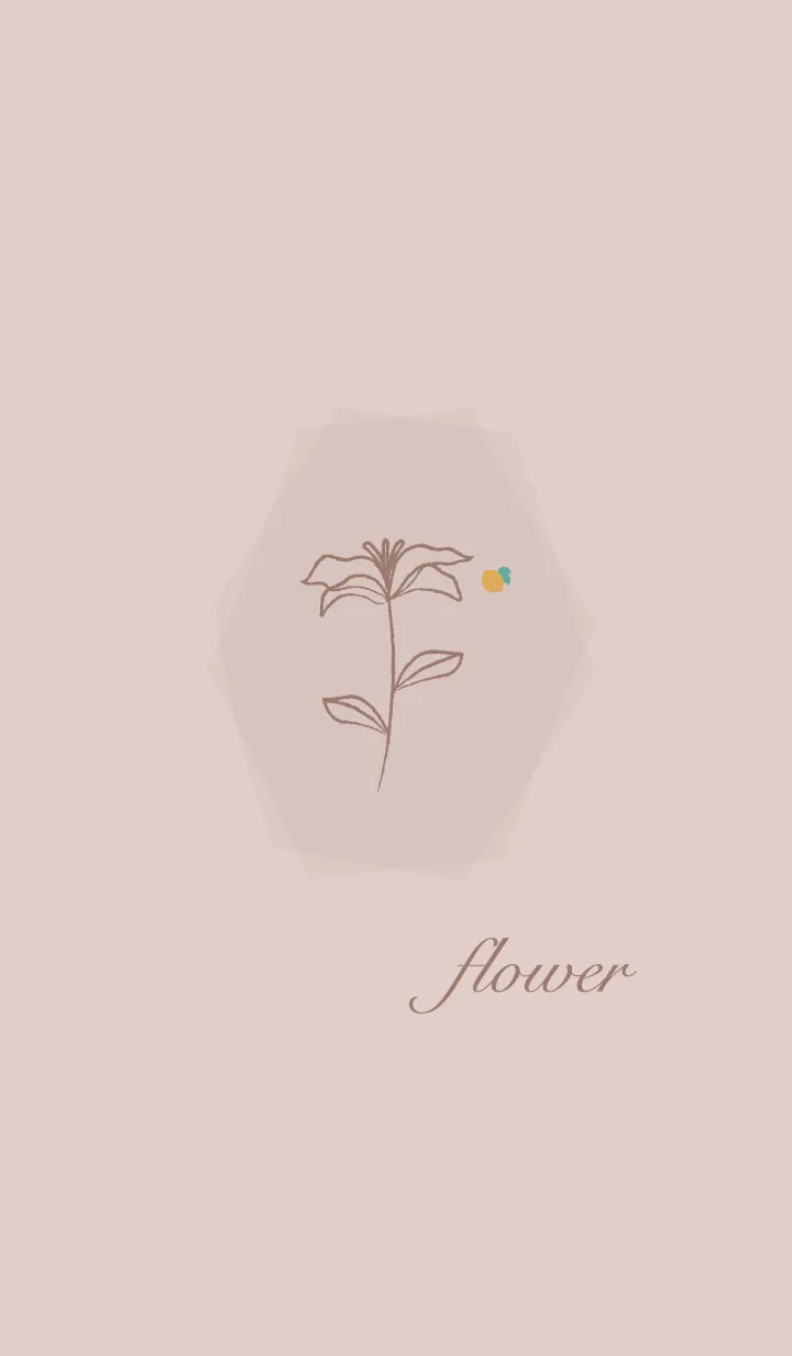 [LINE着せ替え] お花<れもん>ブラウンの画像1