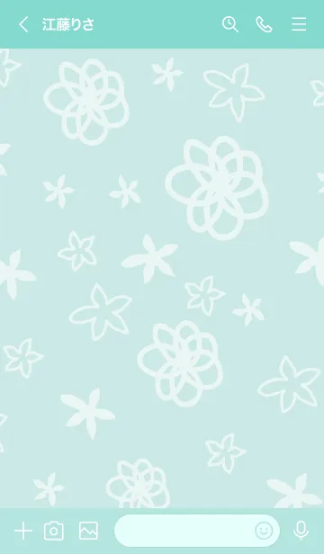 [LINE着せ替え] 白い花が舞う ライトブルーの画像3