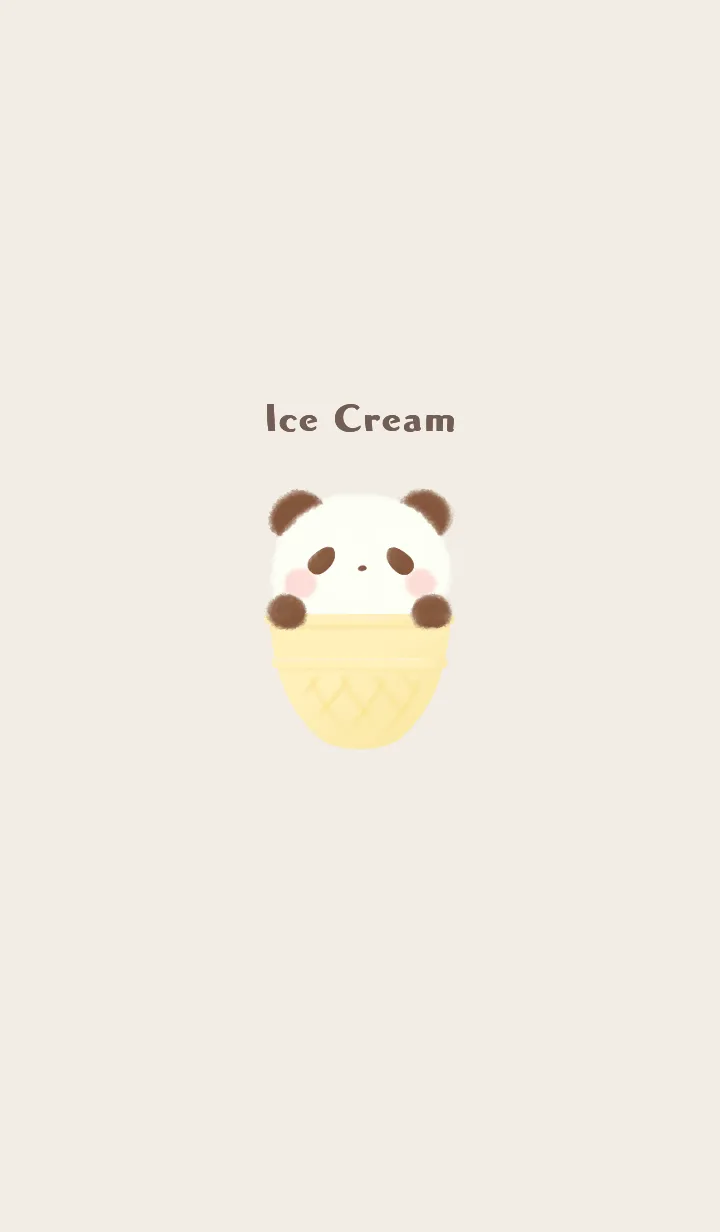 [LINE着せ替え] アイスクリーム -パンダ- ベージュの画像1