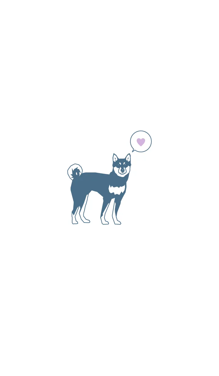 [LINE着せ替え] シンプル 柴犬 - ブルー -の画像1
