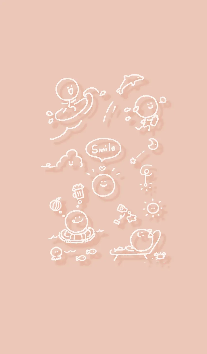 [LINE着せ替え] スマイルの夏♬オレンジ07_1の画像1