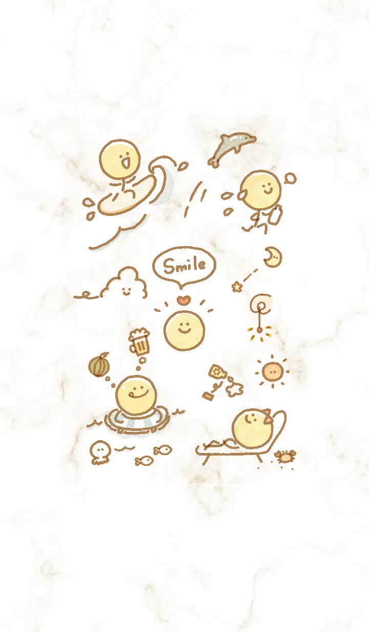 [LINE着せ替え] スマイルのアイコン7♬ベージュ05_1の画像1
