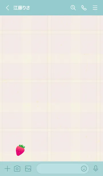 [LINE着せ替え] チェック柄 いちご8の画像3