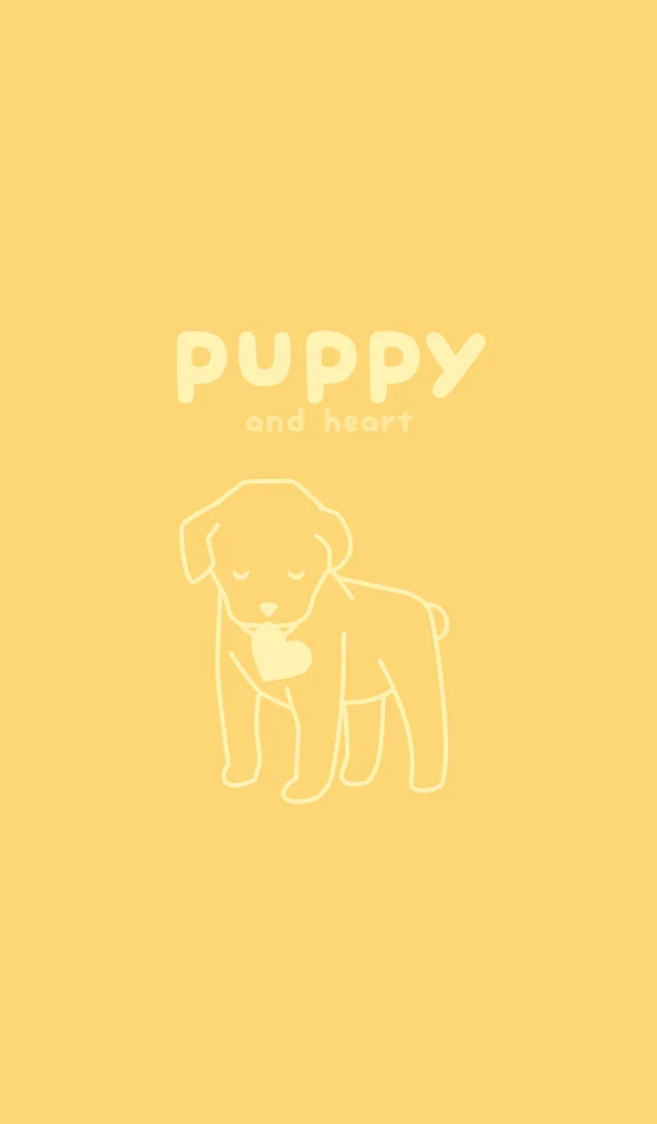 [LINE着せ替え] 子犬とハート tamagoiroの画像1