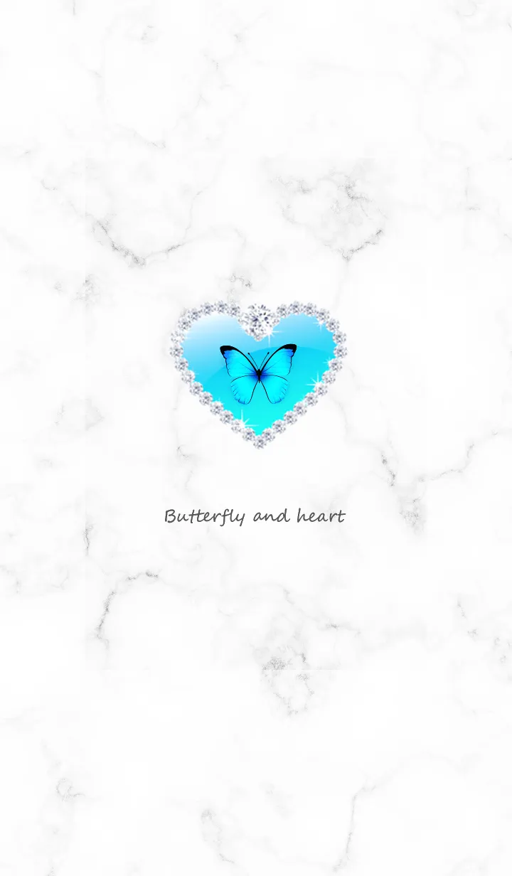 [LINE着せ替え] 蝶とハート♥ホワイト01_1の画像1