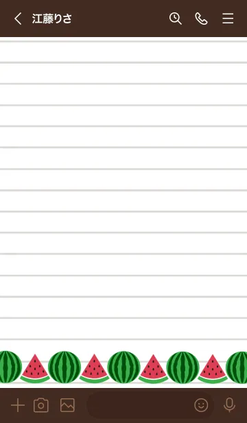 [LINE着せ替え] スイカのノート/チョコレートカラーの画像3