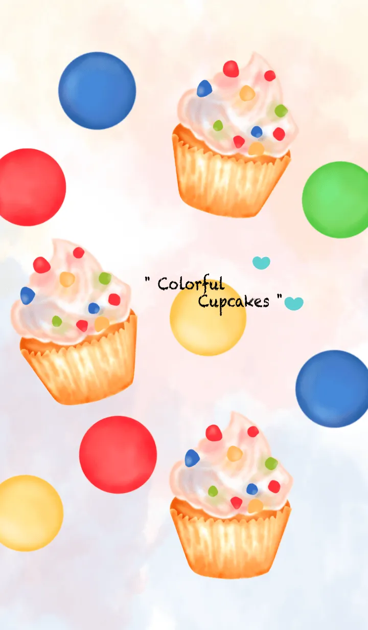 [LINE着せ替え] Sweet colorful cupcakes 14の画像1