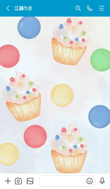 [LINE着せ替え] Sweet colorful cupcakes 14の画像3