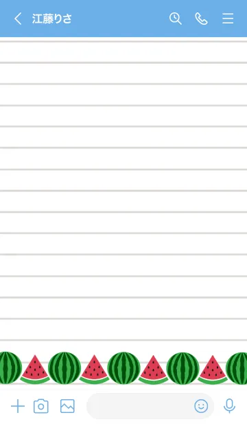 [LINE着せ替え] スイカのノートの着せかえ/ブルー/イエローの画像3