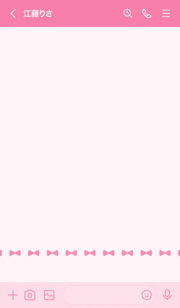 [LINE着せ替え] みけ猫とリボン(pink)の画像3